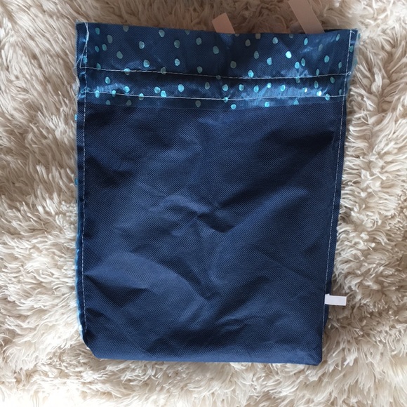 Bundle of 2: Purple grey lines Polka dot metallic blue drawstring bags - Picture 4 of 5